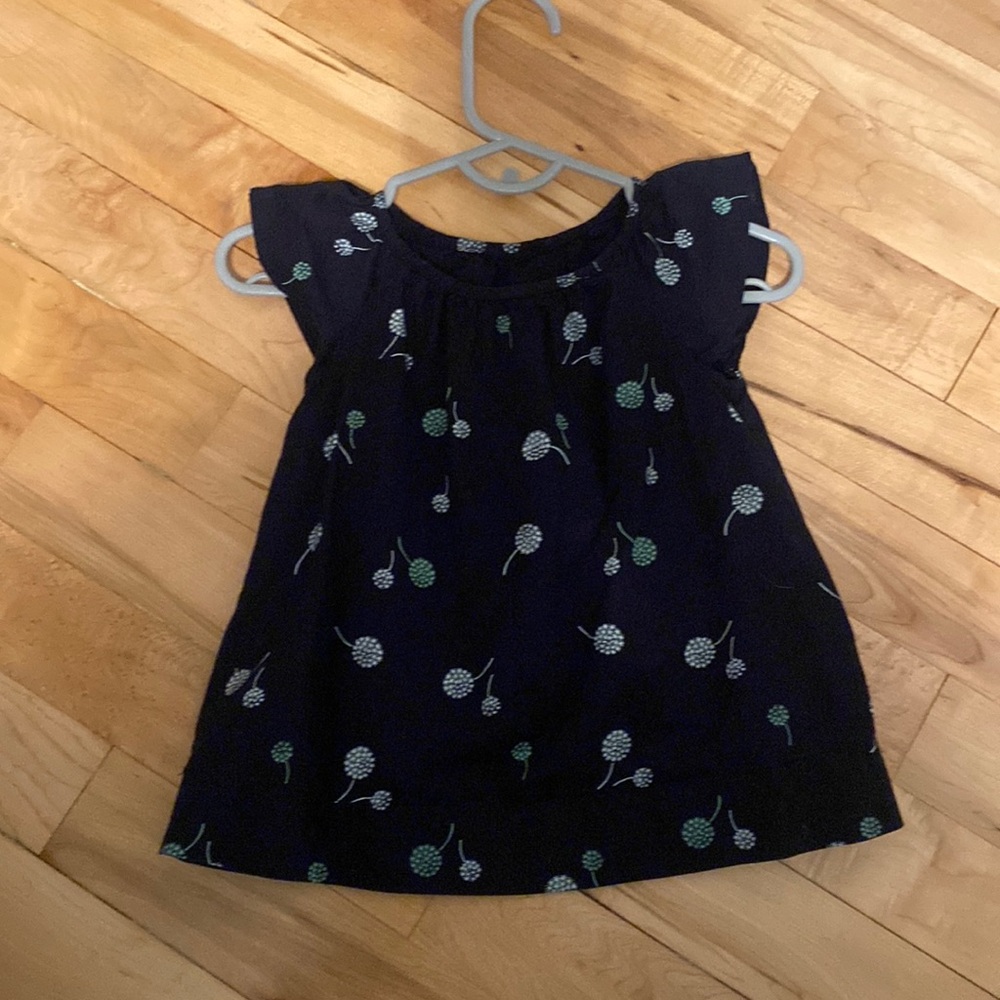 Baby Gap Navy Dress with Dandelions 0-3M